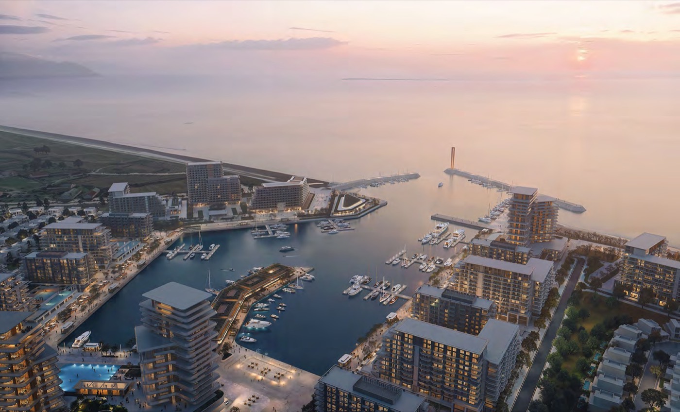 Architectural vision of Gonio Yachts & Marina at sunset